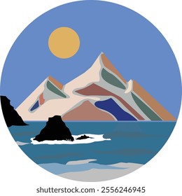 vector of attractive natural abstract scenery. suitable for wall decoration and stickers