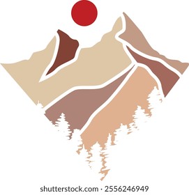 vector of attractive natural abstract scenery. suitable for wall decoration and stickers