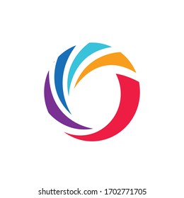 Vector attractive O letter logo with vibrant colors