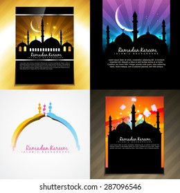 vector attractive set of brochure of ramadan festival illustration