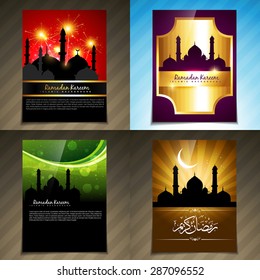 conjunto atractivo vectorial de folletos de la ilustración del festival ramadan kareem