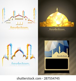 vetor conjunto atraente de Ramadan kareem festival ilustração de fundo