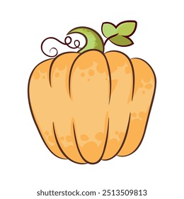 Vector Atumn flat design pumpkin 3. Halloweeen pumpkin vector illustration 3