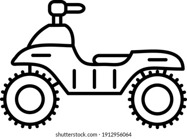 Vector Atv Outline Icon Design
