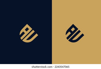 
Vector AU monogram or letter AU logo and AU logo design 
