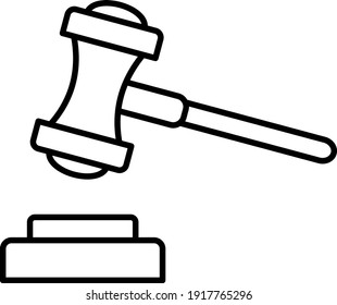 Vector Auction Outline Icon Design
