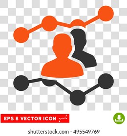 Vector Audience Trends EPS vector pictograph. Illustration style is flat iconic bicolor orange and gray symbol on a transparent background.