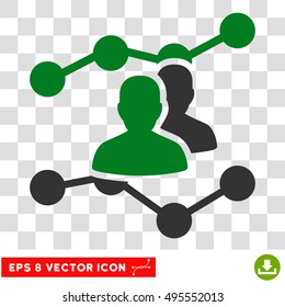Vector Audience Trends EPS vector pictograph. Illustration style is flat iconic bicolor green and gray symbol on a transparent background.