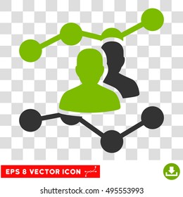 Vector Audience Trends EPS vector pictograph. Illustration style is flat iconic bicolor eco green and gray symbol on a transparent background.
