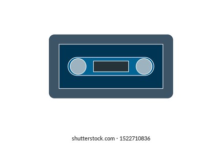 Vector audio cassette icon. Audiotape flat icon.