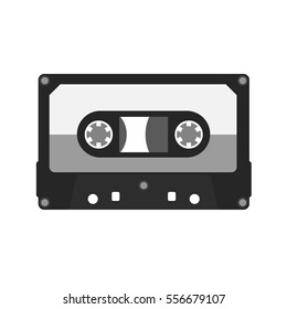 Vector audio cassette icon. Audiotape flat icon. 