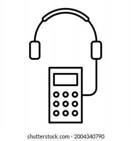 Vector Audio Guide Outline Icon Design
