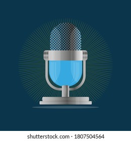 Vector Audio Microphone on a yellow background