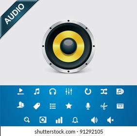 Vector Audio and music icon set