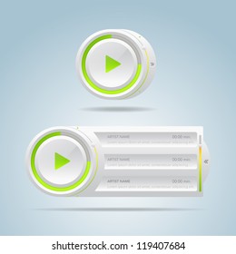 Vector  audio player with control slider navigation panel, web