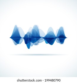 Vector audio & sound waves background