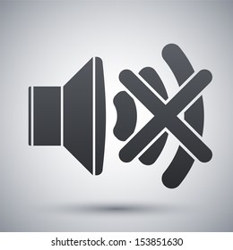 Vector audio speaker icon with the sound turned off