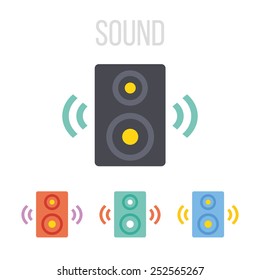 Vector audio speaker icons.