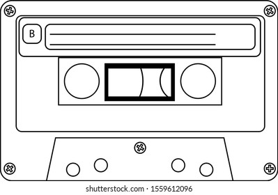 Vector audio tape lineart object