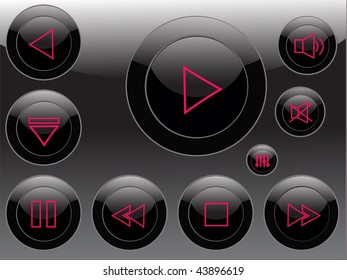 vector audio video control buttons