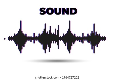 Diseño de ondas de audio vectoriales. Visualización de banda sonora. Diseño moderno de música electrónica. Ecualizador estéreo de sonido.