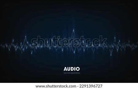 Vector audio wavefrom. abstract music waves oscillation. futuristic sound wave visualization. 