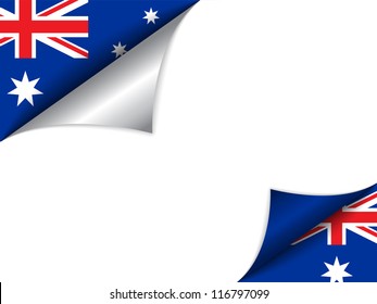 Vector - Australia Country Flag Turning Page