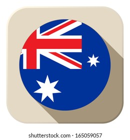 Vector - Australia Flag Button Icon Modern