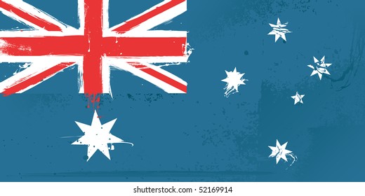 VECTOR Australia Flag In The Style Grunge