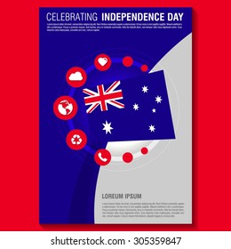 Vector Australia Independence Day Flyer template. Creative Brochure Title Page. National Day Leaflet design element. vector illustration