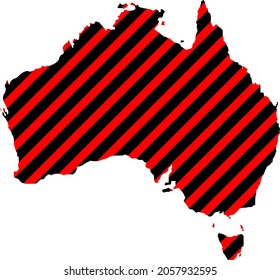 Vektoraustralische Kartengrafik, rot hervorgehobene ausgebrühte Region. Hervorragende Illustration der Karte Australiens mit roter Luke für Aufmerksamkeit.