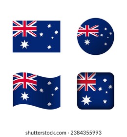 Vector Australia National Flag Icons Set