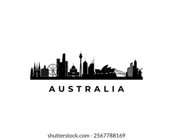 Vector Australia skyline. Travel Australia famous landmarks. Business and tourism concept for presentation, banner, web site.