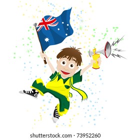 Vector - Australia Sport Fan With Flag And Horn