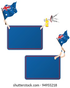 Vector - Australia Sport Message Frame with Flag. Set of Two