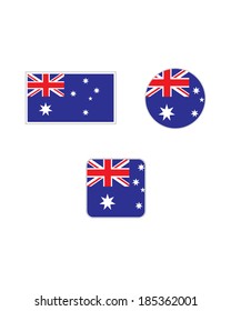 Vector Australian Flag And Icon Set