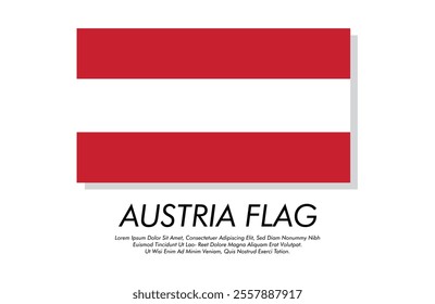 Vector Austria flag banner Austrian flag white background Vector illustration design Austria independence day banner design 