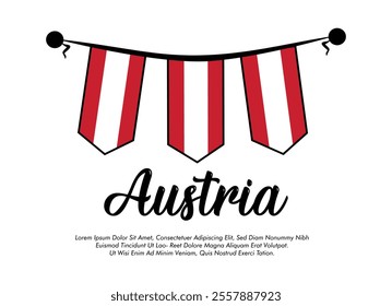 Vector Austria flag banner Austrian flag white background Vector illustration design Austria independence day banner design 