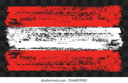 Vector Austria flag in grunge style on transparent background