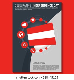 Vector Austria Independence Day Flyer template. Creative Brochure Title Page. National Day Leaflet design element. vector illustration