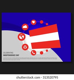 Vector Austria Independence Day Flyer template. Creative Brochure Title Page. National Day Leaflet design element. vector illustration