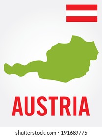 Vector Austria Map and Flag Set