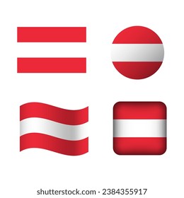 Vector Austria National Flag Icons Set