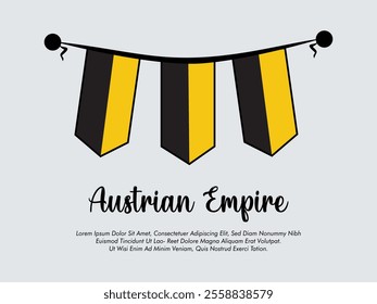 Vector Austrian Empire flag banner Austrian Empire flag Vector illustration design Austrian Empire independence day banner design 