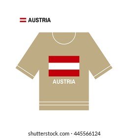 Vector Austrian t-shirt symbol. Austria National sport team isolated on white. European Championship.