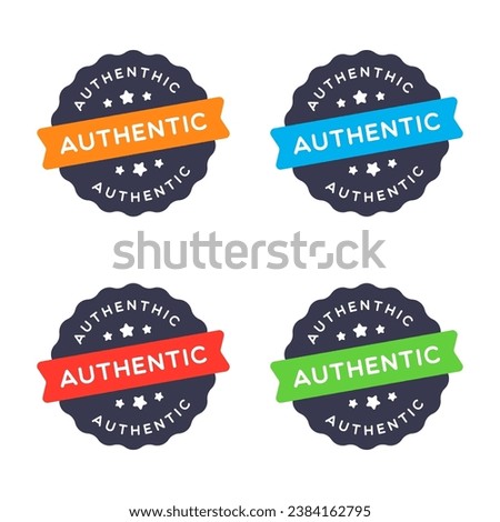 Vector Authentic Star Badge Labels