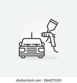 Icono de concepto lineal de pintura de cuerpo automático vectorial o elemento de diseño