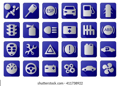 Vector auto icons set. Sign for autocar.