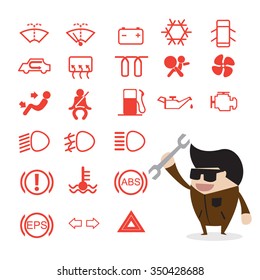 Vector auto parts icons set