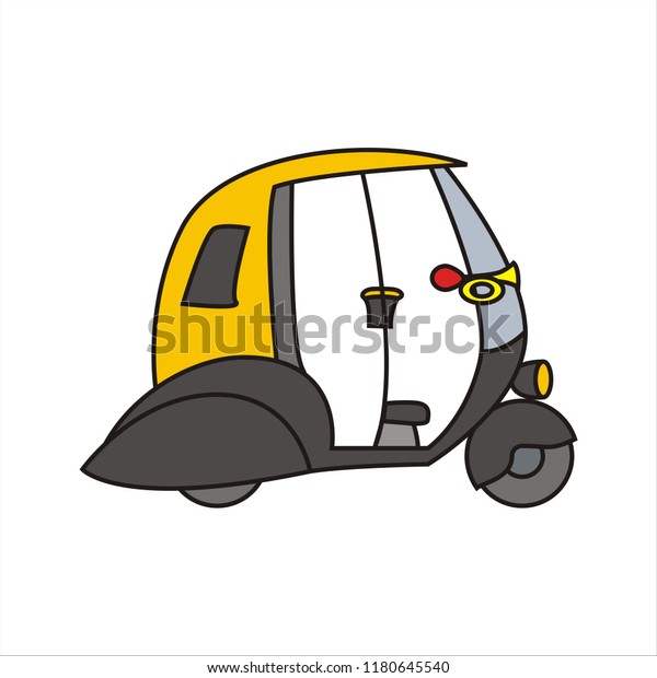 Vector Auto Rickshaw Stock Vector (Royalty Free) 1180645540